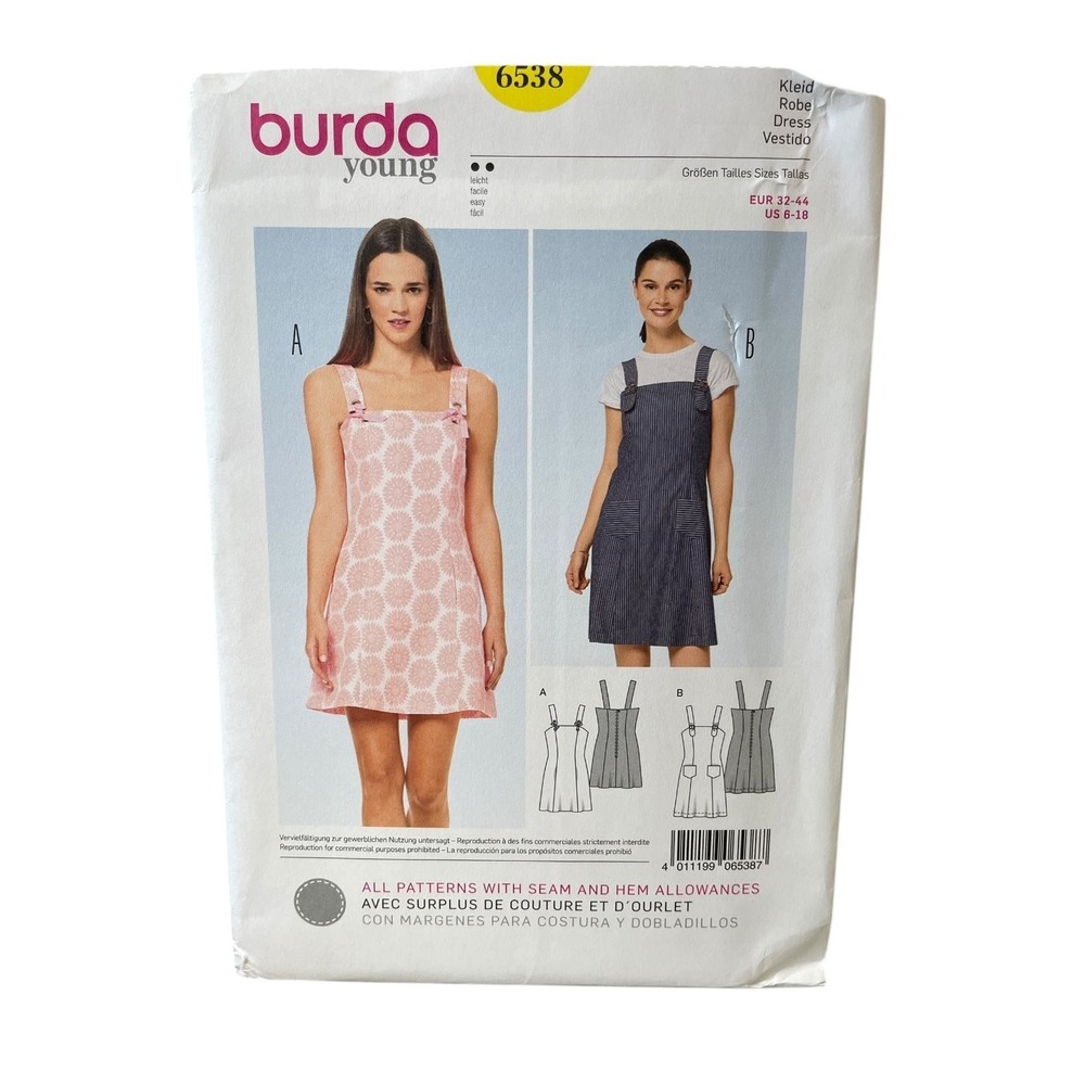 Burda Young 6538 Dress Pattern Size US 6-18 Easy Sewing UNCUT FF